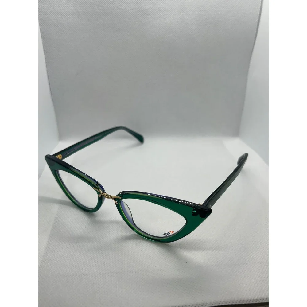 Oscar‎ de la Renta Twist V Cat Eye Glasses Frames Green Designer Eyeglasses